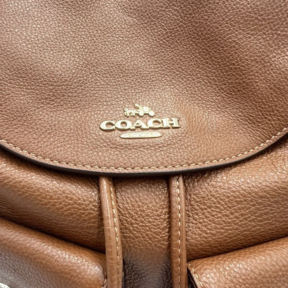 Coach Billie backpack brown pebble leather